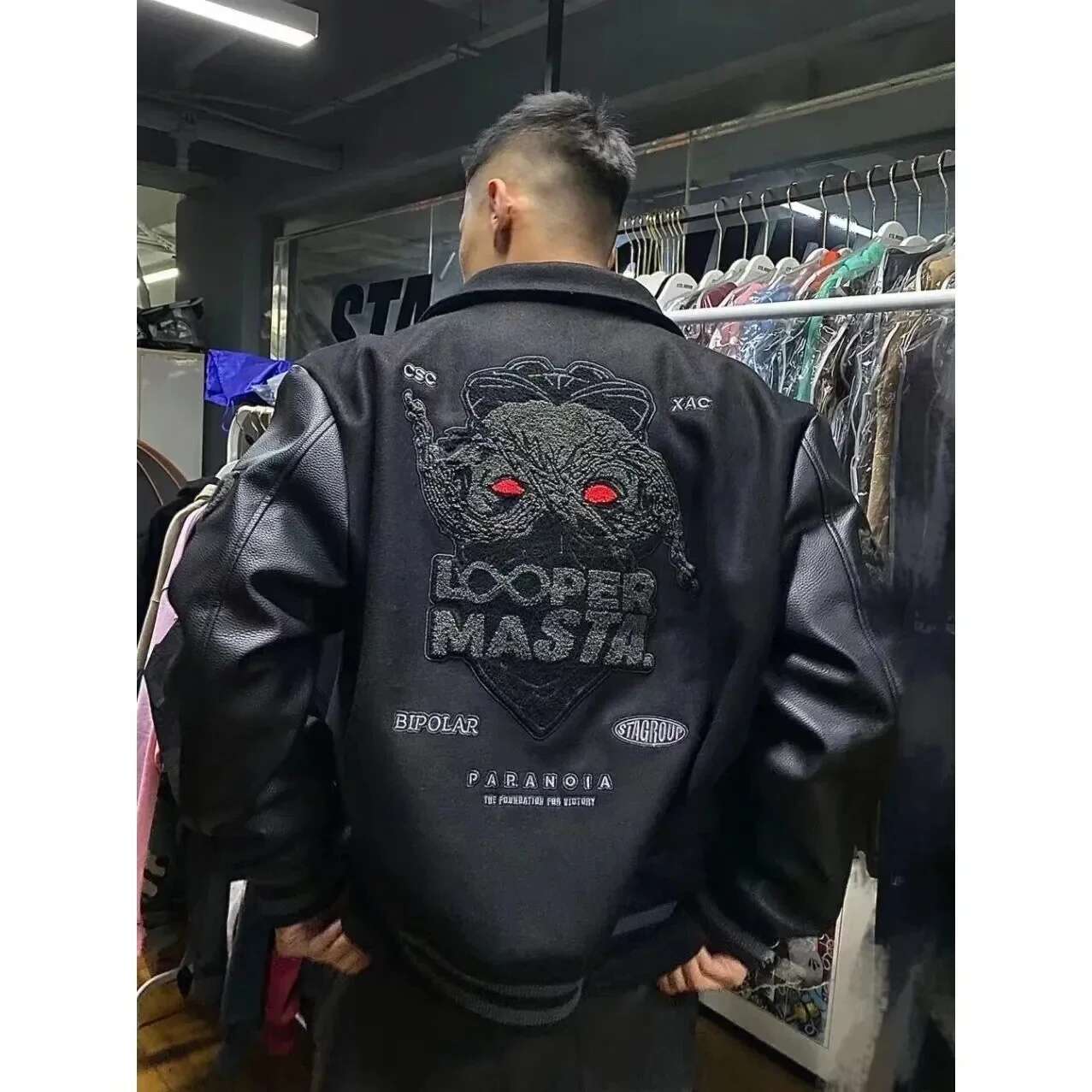 High-Density Letter Embroidery Bump-Filled Star Cotton Clothing Winter Trendy Style For Men And Women Couples Outerwear