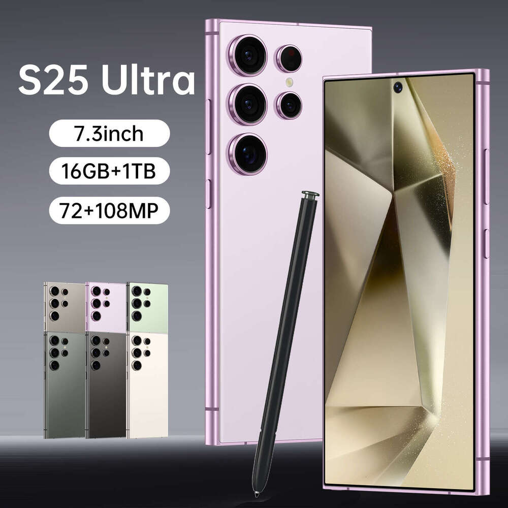 S25 Ultra 7.3HD 16+1TB smart phone 5G Android phone display 72MP+108MP camera Android 14 phone fingerprint recognition face recognition GPS