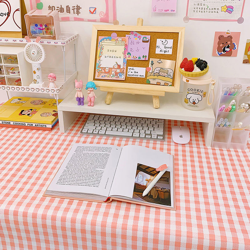 W22 Girly Heart Tablecloth Net Red ins Desk Cloth Background Cloth Nordic Plaid Tablecloth Fabric Student Table Picnic Cloth