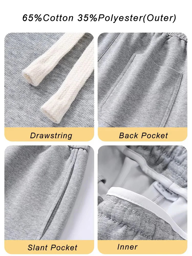 Spring and autumn mens sportswear Korean fashion sportswear Drawstring wide leg straight track pants cotton casual loose pants 250428