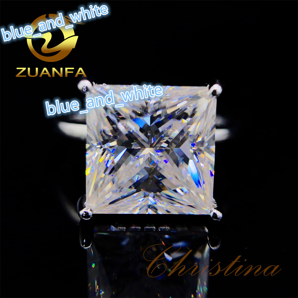 Fine Jewelry Princess Solitaire Engagement Ring 10K 18K Solid Gold 6ct Moissanite Diamond Engagement Rings