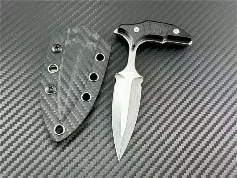 3Models Sword Pocket Fixed Blade Knife D2 Steel Blade, G10 Handles