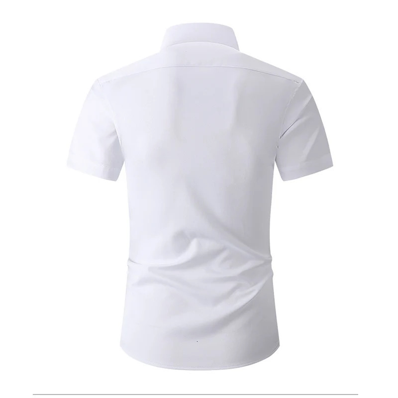 Mens solid short sleeved shirt with casual buttons white black US size S-XL 250427