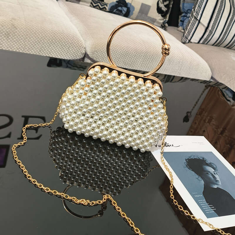 Dinner Bag Handwoven Embroidered Pearl Evening Dress Banquet Cheongsam Bag Bride Bridesmaid Bag KQ