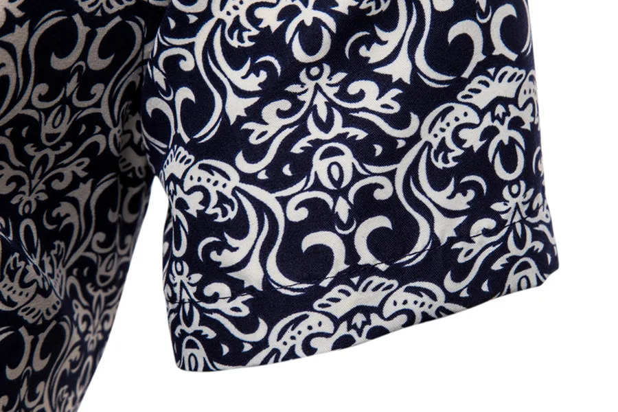 Summer mens short sleeved shirt thin collar Hawaiian style floral shirt vacation series mens shirt 250427