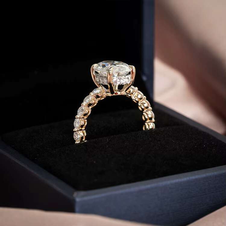 Goldleaf Customize 14k Solid Gold Hot Selling Classic Style Oval Cut Moissanite Diamond Ring Women s Wedding Engagement Ring