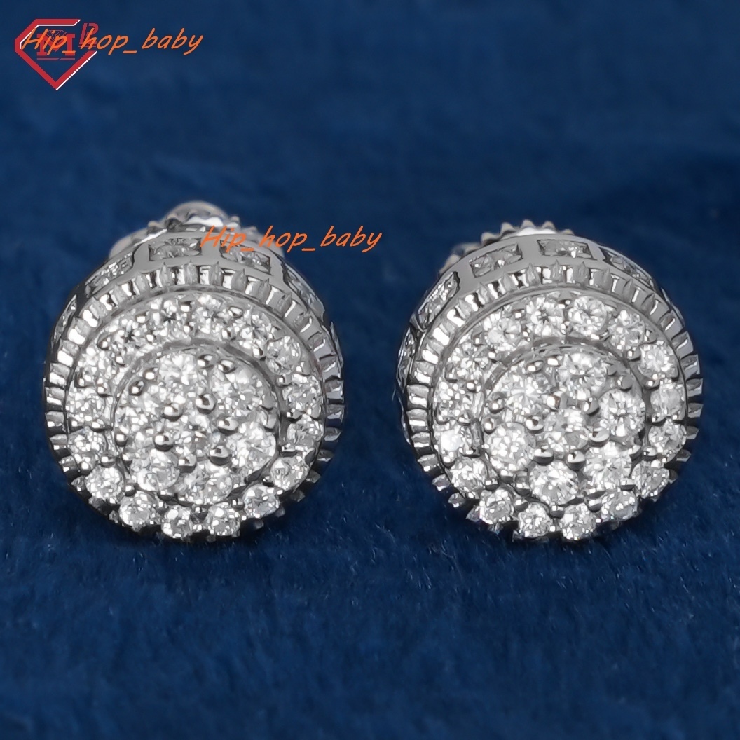 Custom Moissanite Earrings Men Women Classic Sterling Silver 925 Vvs Diamond Moissanite Earrings