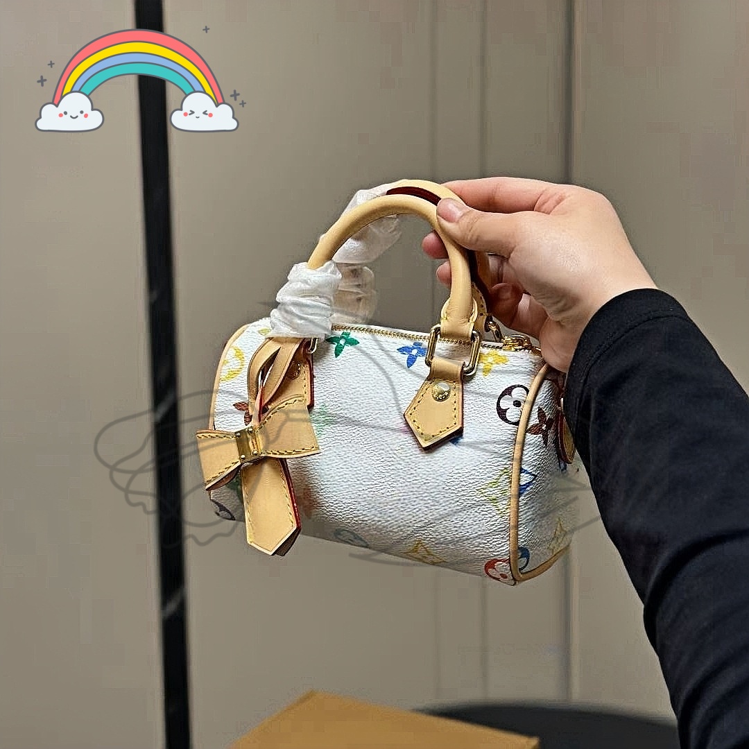 louievuitton bags designer bags shoulder bag leather takashi murakami bag baguette canvas women colorful bag composite lady beach clutch tote woman bag purse