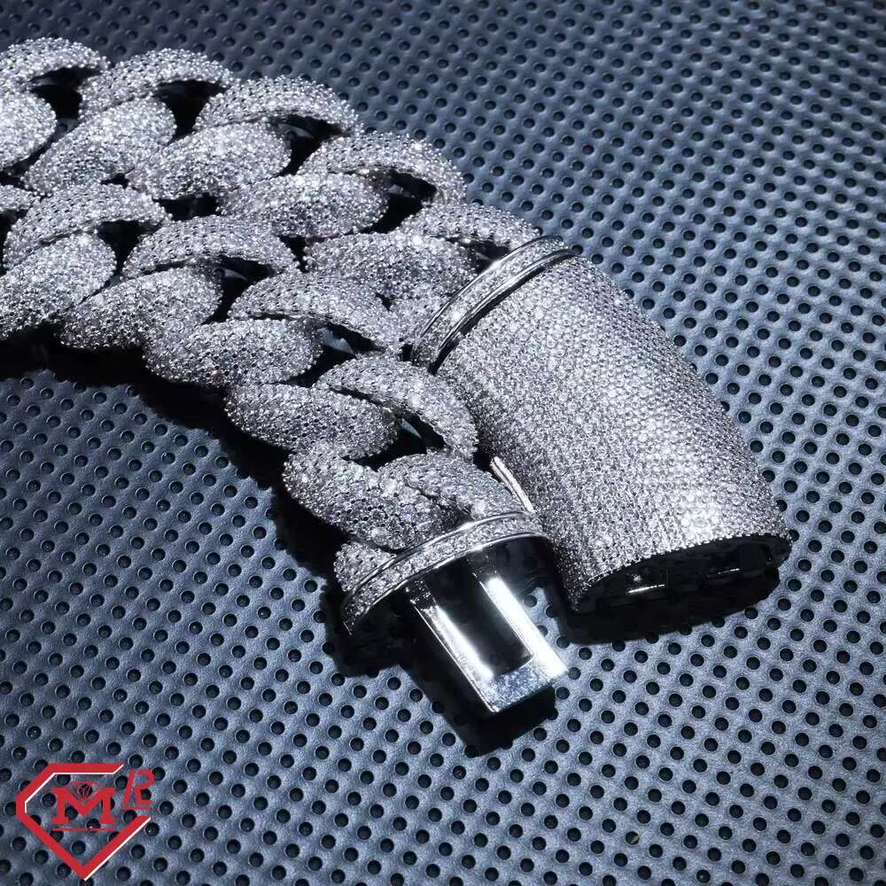 Top Selling Custom Cuban Link Chain 22mm Hiphop Vvs Iced Out Borderless Miami Moissanite Cuban Chain
