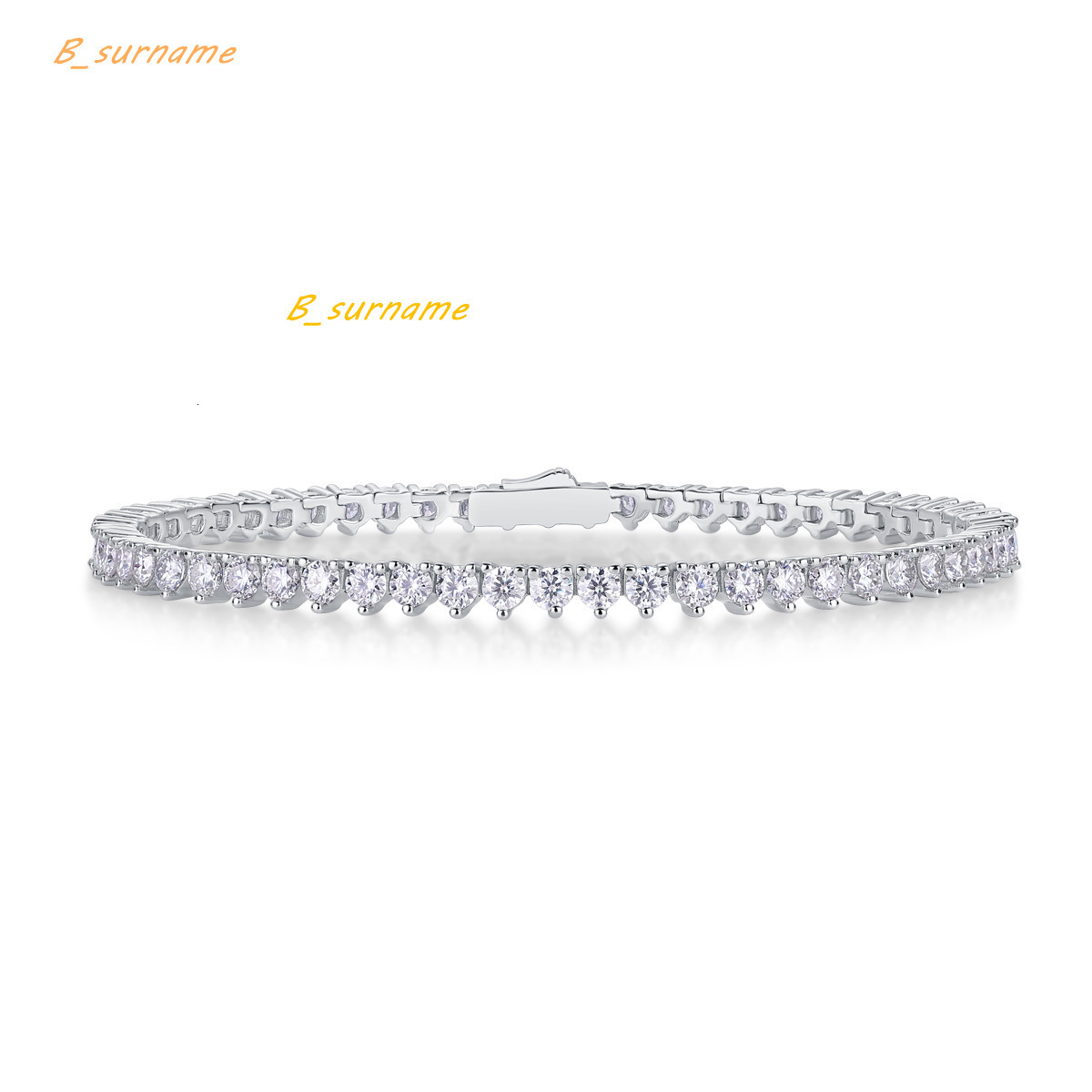 De VVS Moissanite Tennis Women Bracelets Marks Moissanite Link Bracelets 3mm Tennis Chian 925 Sterling Silver 18k Gold Plated