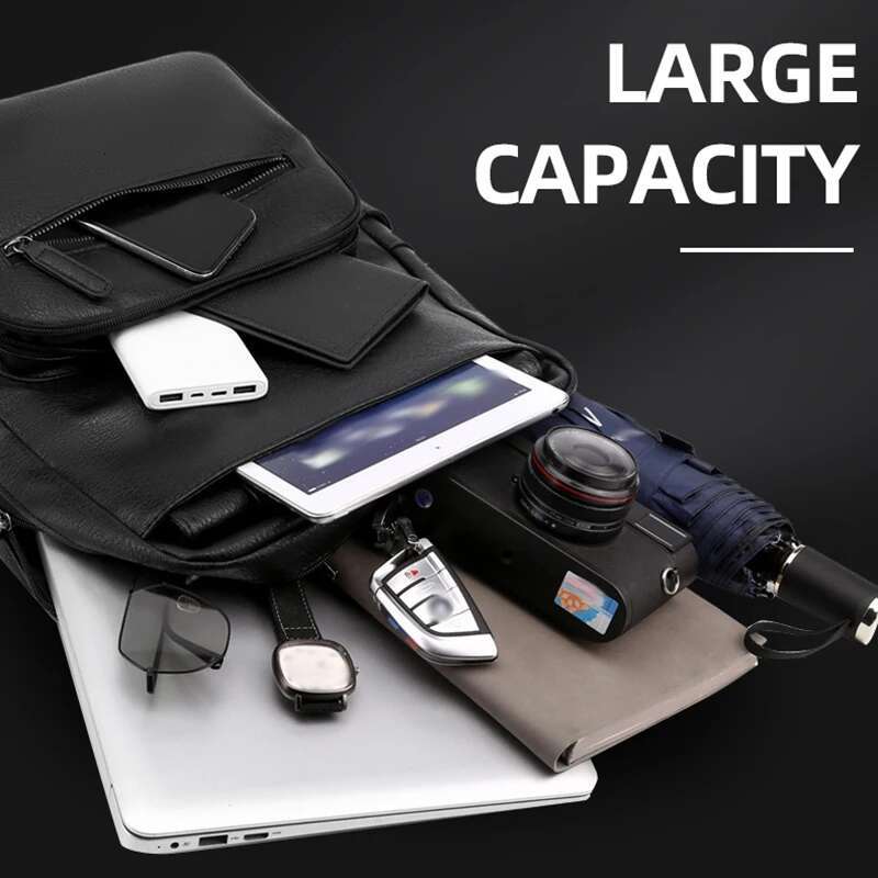 PU Business Backpack Large Capacity Laptop Bag Multifunctional Computer Backpacks Men Waterproof Travel Daypack Students Pack