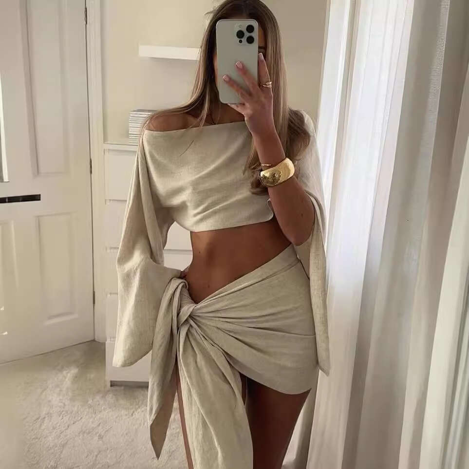 SS6041 European and American Summer Seaside Vacation Sunscreen Breathable Set 2025 New Casual Fashion Trendy Clothing