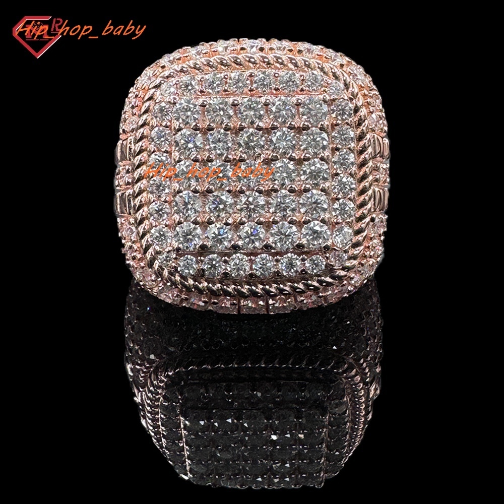 Luxury Champion Moissanite Hip Hop Ring Fine Jewelry VVS Letter Name Men Moissanite Ring