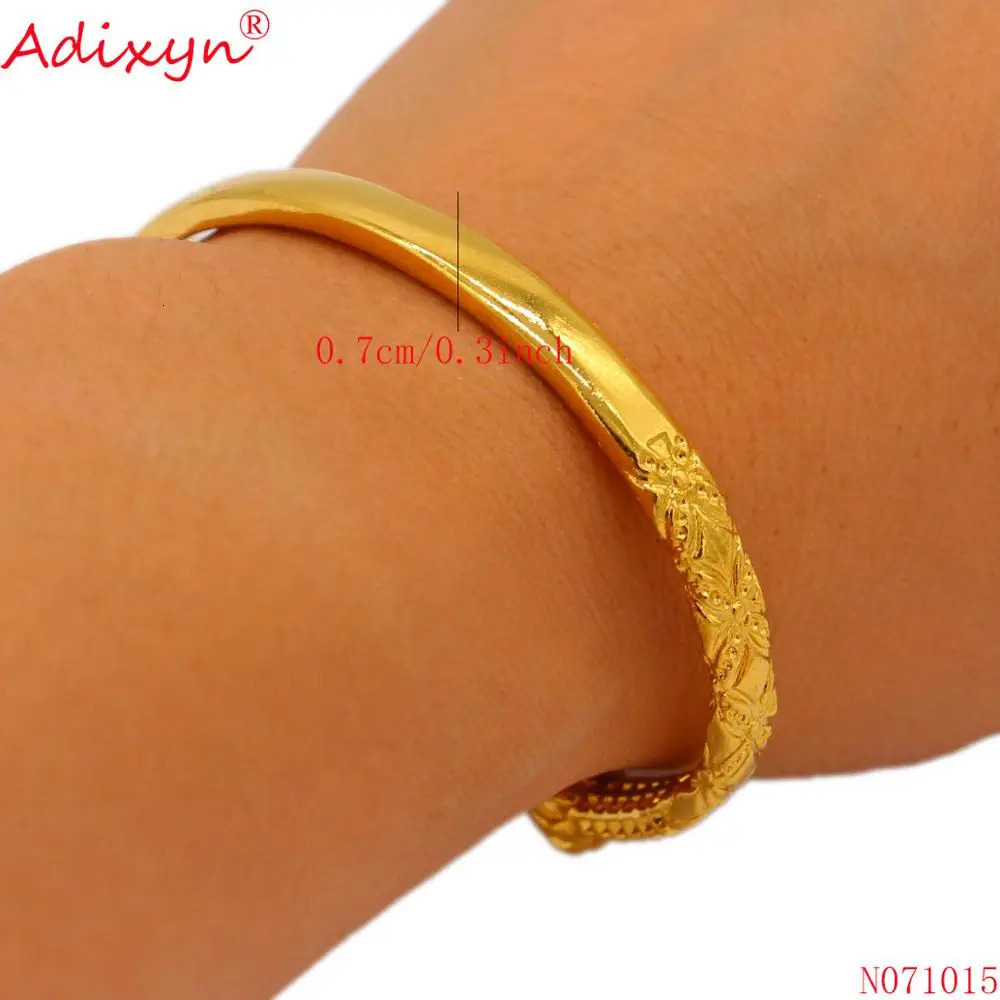Adixyn 2PCS Female/Male Open Gold Bracelet Gold Bracelet Jewelry Ethiopia/Africa/Arab Gift N071015 250425