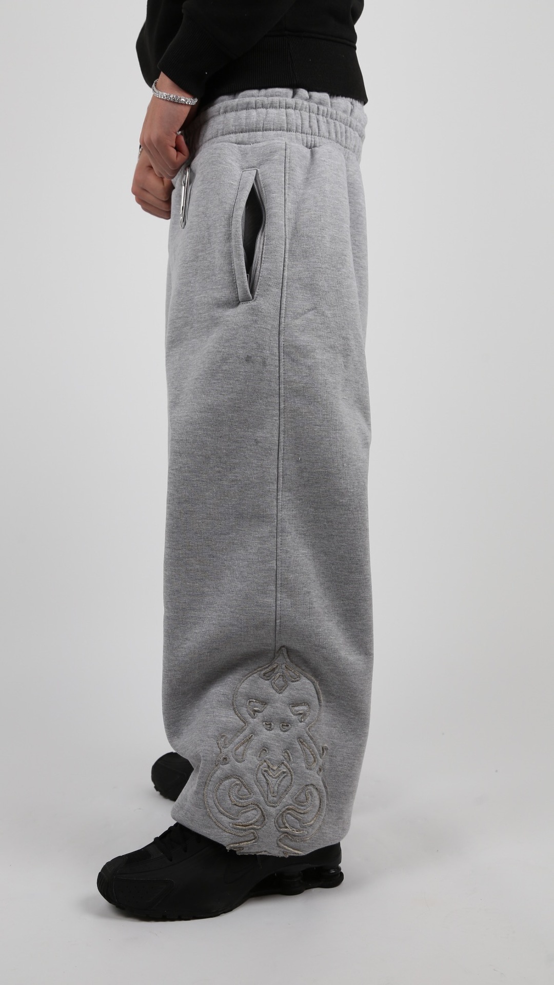 Men's Pants Y2K Retro Men Jogging Double Waist Poker Embroidery Unisex Sweatpants Gothic Hip Hop Streetwear Casual Baggy Sagging