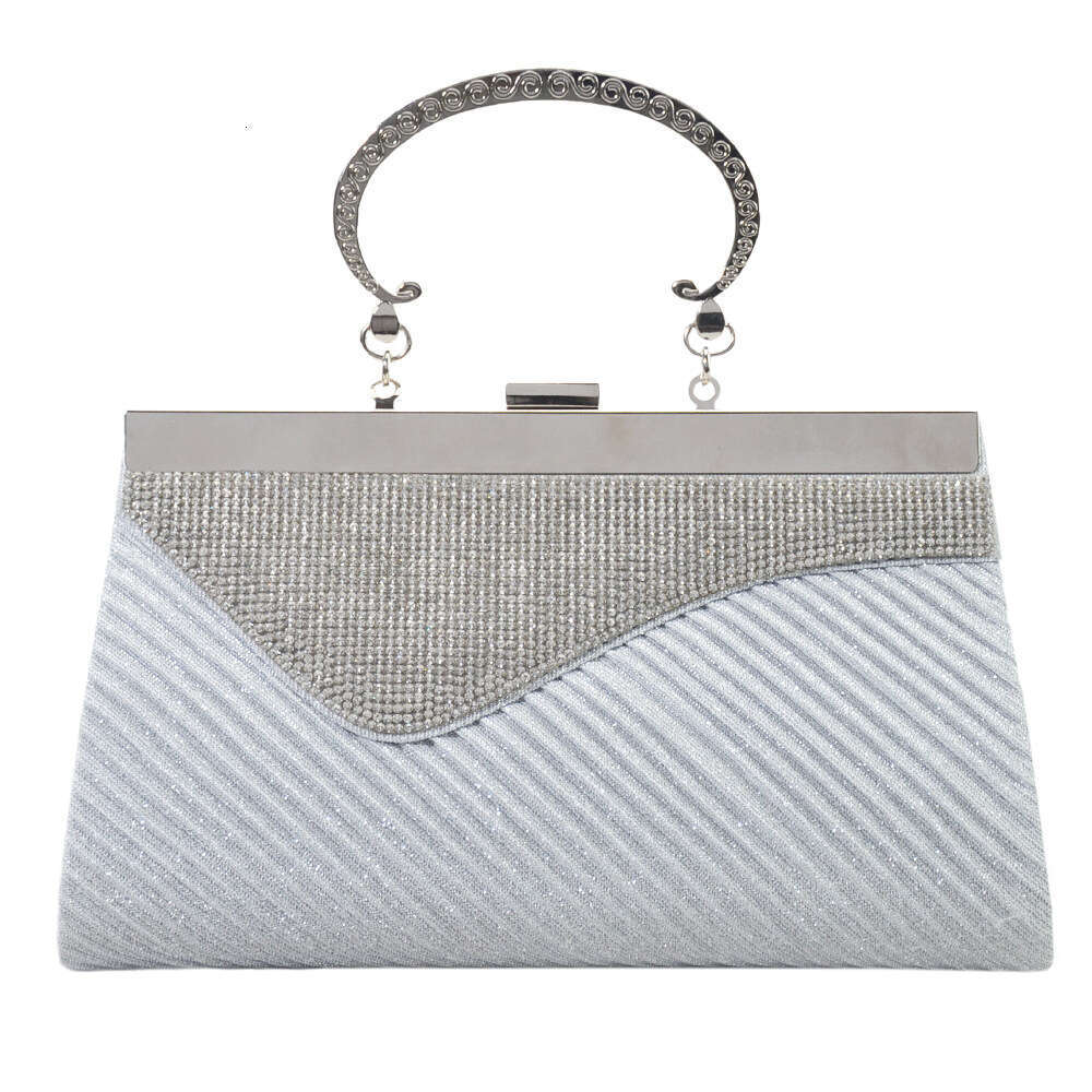 Dinner Bag New Water Women S Banquet Bag With Diamond Set Metal Handbag Straight Bride KQ