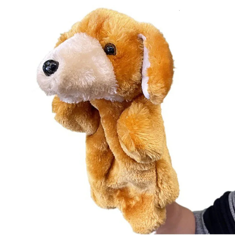 Free shipping 25cm Kawaii Animal Panda Parrot Fox Koala Stuffed Plush Hand Puppets Educational Toys For Family Playgame Time Doll