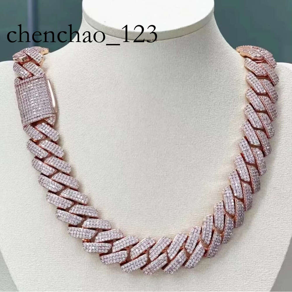 2025 Moissanite Cuban Necklace S Sterling Sier cuban for moissanite chain men Hip hop Jewelry with certificate Free delivery