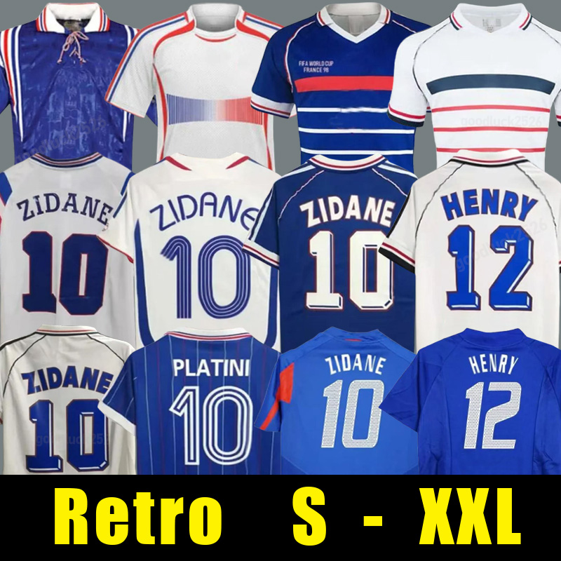 1998 Finals Retro soccer jerseys 1982 84 86 88 90 96 98 00 02 04 06 ZIDANE HENRY MAILLOT DE FOOT football shirt GIVASH TREZEGUET long sleeve Classic Vintage Jersey