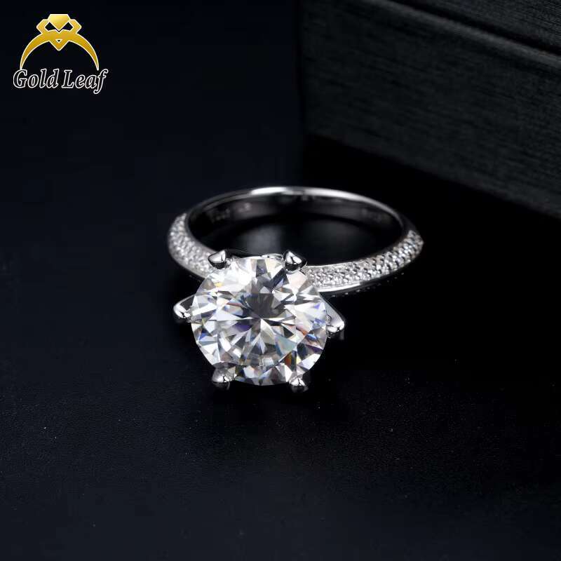 Goldleaf GRA Certified Moissanite Ring Pass Diamond Tester 925 Silver Plated Gold Custom Rings Fine Jewelry Rings