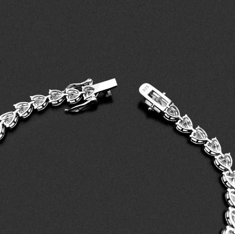 Custom Tennis Bracelet 4mm 5mm VVS Moissanite Diamond Women Heart Tennis Bracelet
