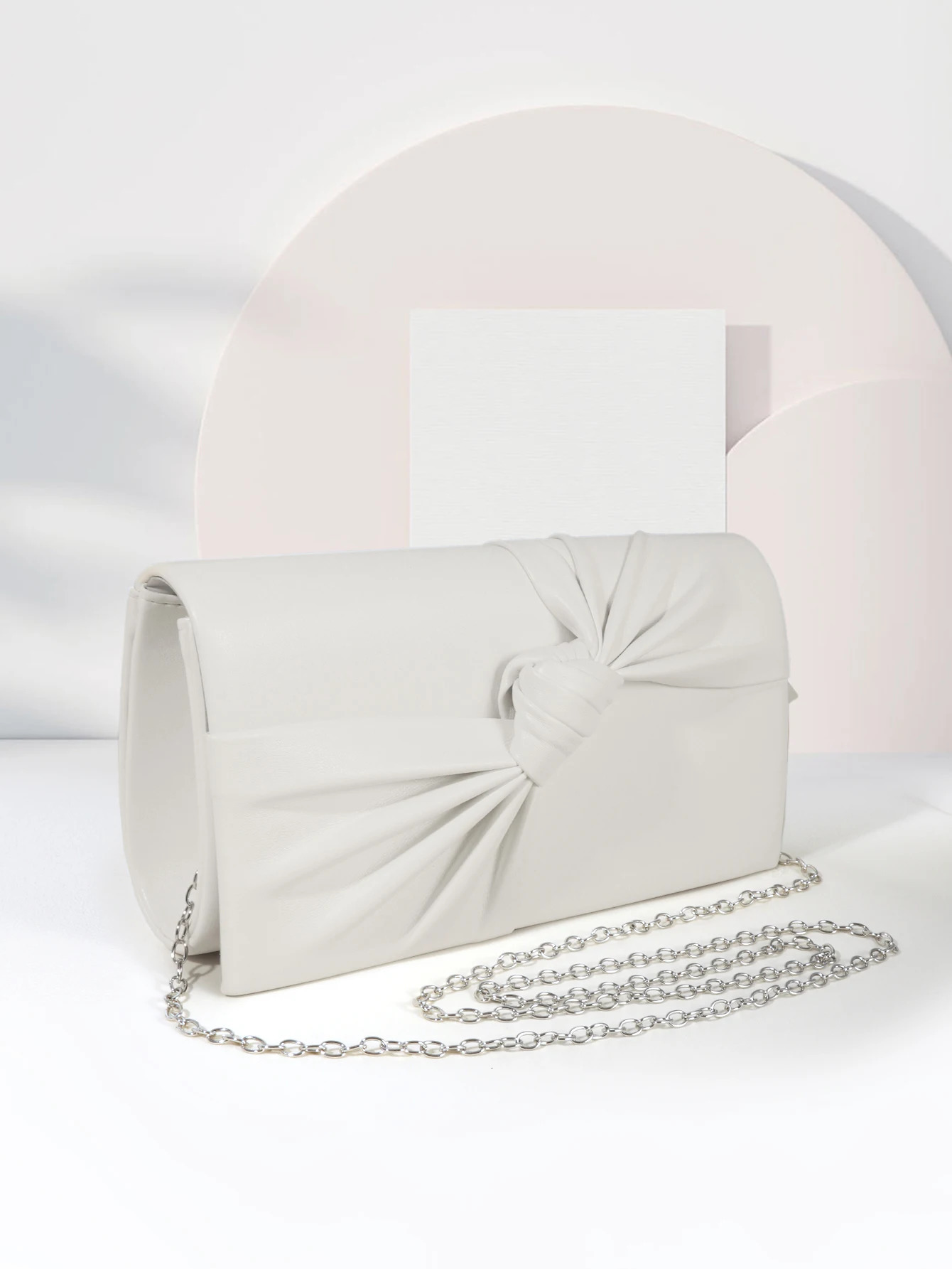 Womens Fashion Casual Leather Evening Bag Flip up Banquet Clutch White Wedding Bridal Party Promotion 250428