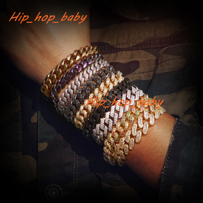 Hip Hop Jewelry Moissanite Cuban Bracelet Chain Vvs Iced Out 925 Sterling Silver Custom Moissanite Bracelet