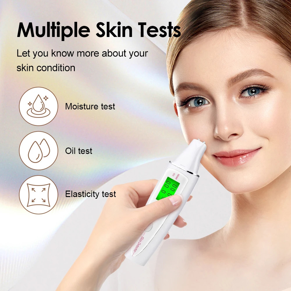 Face Skin Tester Portable Skin Analyzer Digital Aesthetic Moisture Tester Water Oil Monitor for Skin Care Skin Diagnostic Device 250422