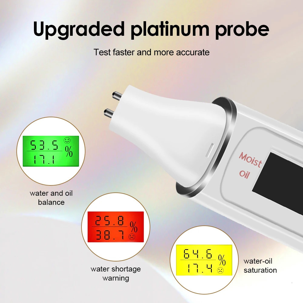 Face Skin Tester Portable Skin Analyzer Digital Aesthetic Moisture Tester Water Oil Monitor for Skin Care Skin Diagnostic Device 250422