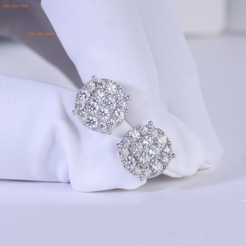 High Quality Moissanite Jewelry Earrings Flower Cluster Shape Sterling Silver GRA Certificated Moissanite Earrings