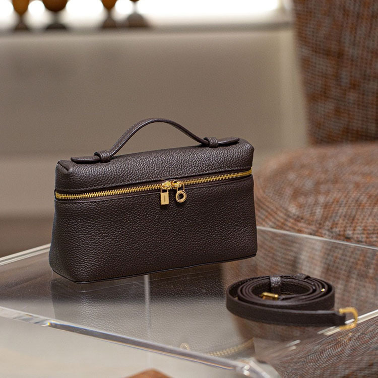 L19 Second Generation Lunch Box Gigi Same Style Head Layer Leather Handbag for Women, Simple and Fashionable Single Shoulder Crossover Makeup Bag