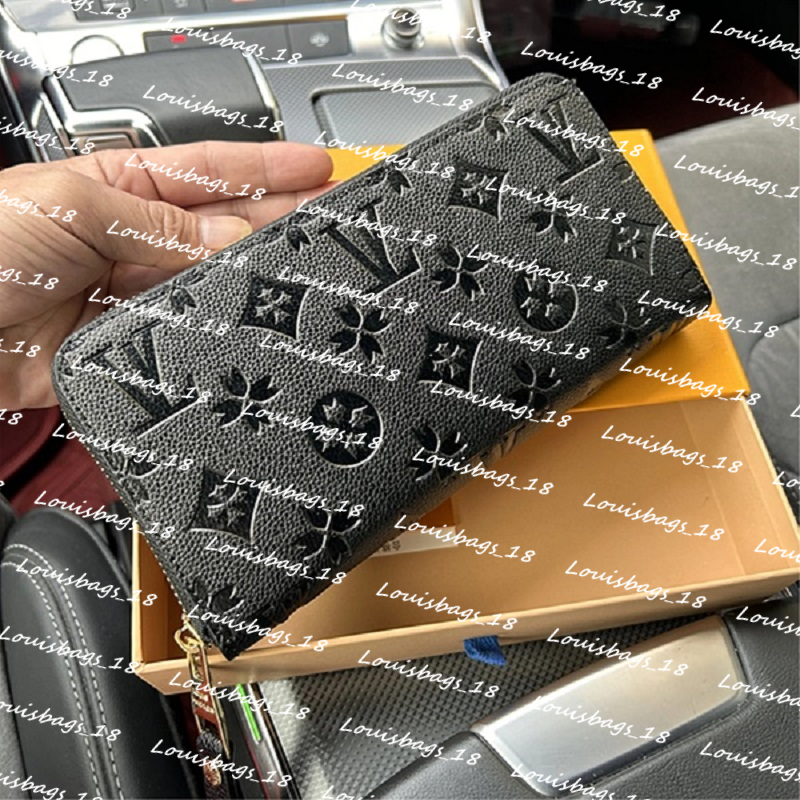 Top Quality Fashion Women Clutch Wallet Pu Leather Wallet Single Zipper Wallets Lady Ladies Long Classical Purse with Orange Box Card and dust bags N60017 With Box