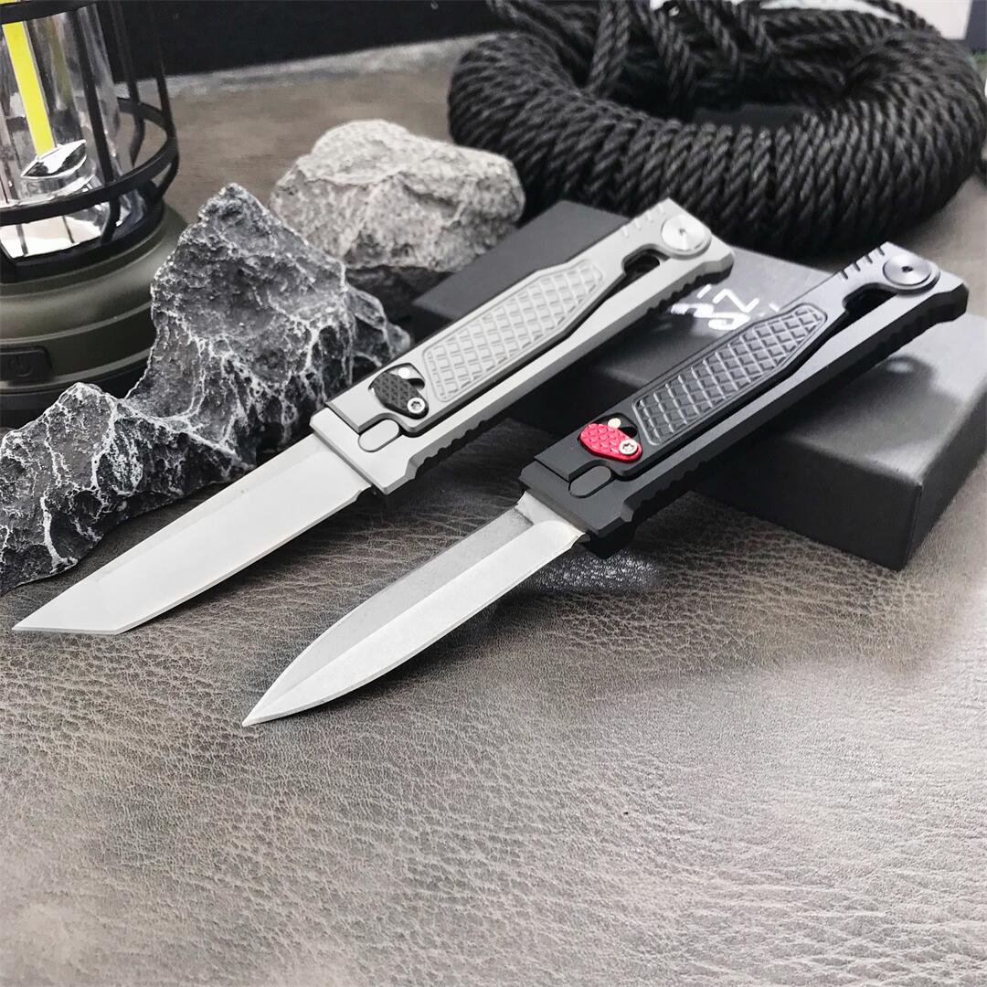 2Models Reate Assisted Open Folding Knife 2.76 D2 Satin Plain Blade, T6-Aluminum Handles