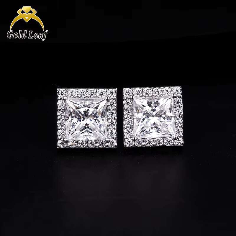 Goldleaf Lab Grown Diamond Earrings Princess Cut 1ct 2ct 10K 14K 18K DEF VVS Price Lab Grown Diamond Gift for Men Women