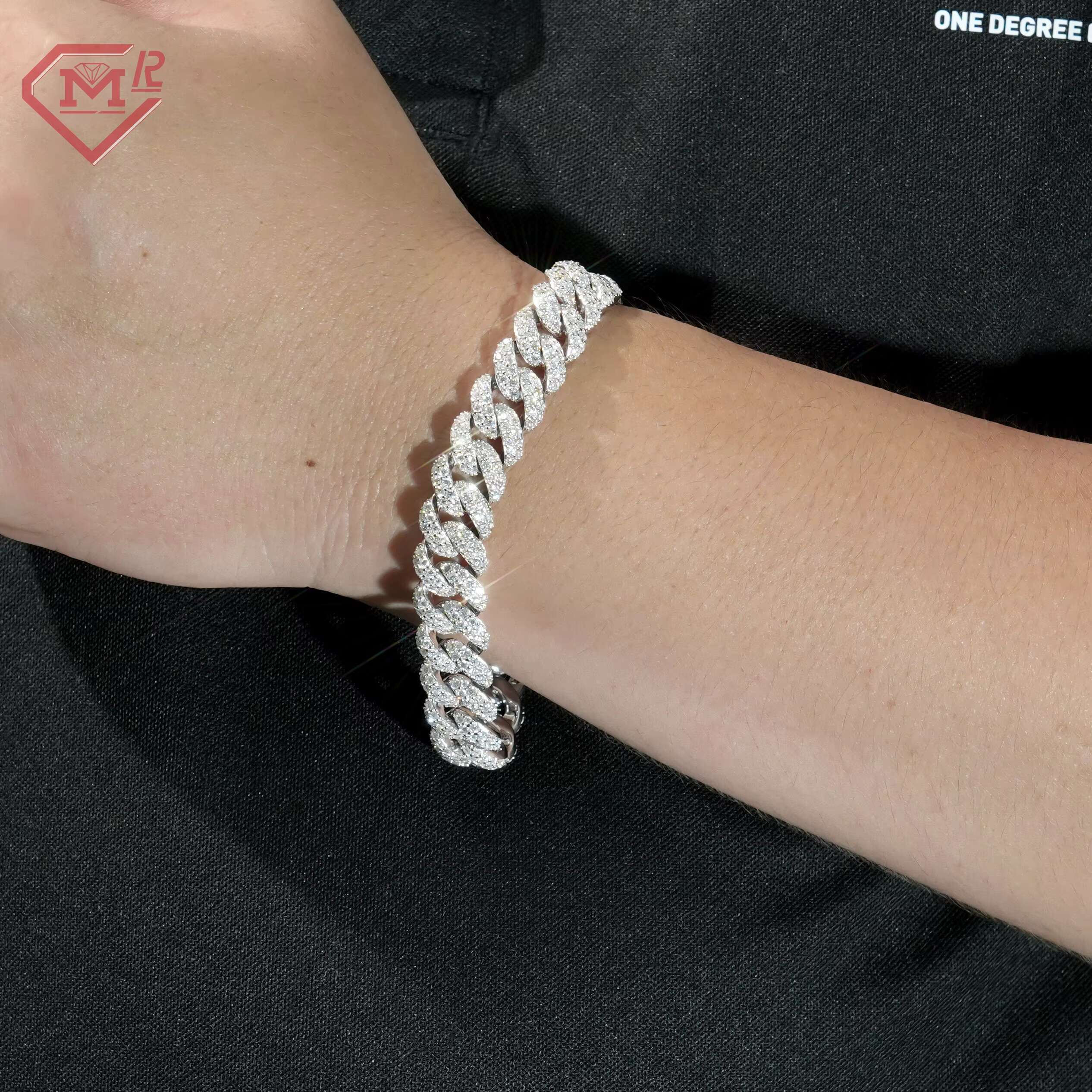 Heavy Cuban Link Chain Bracelet Customized Hiphop Luxury Jewelry Silver 925 Moissanite Cuban Chain
