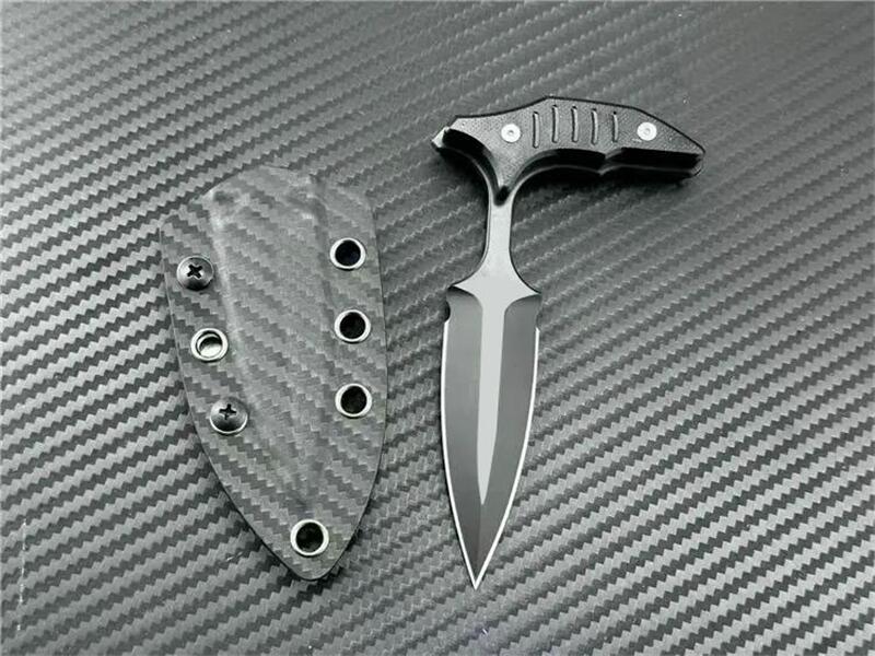 3Models Sword Pocket Fixed Blade Knife D2 Steel Blade, G10 Handles