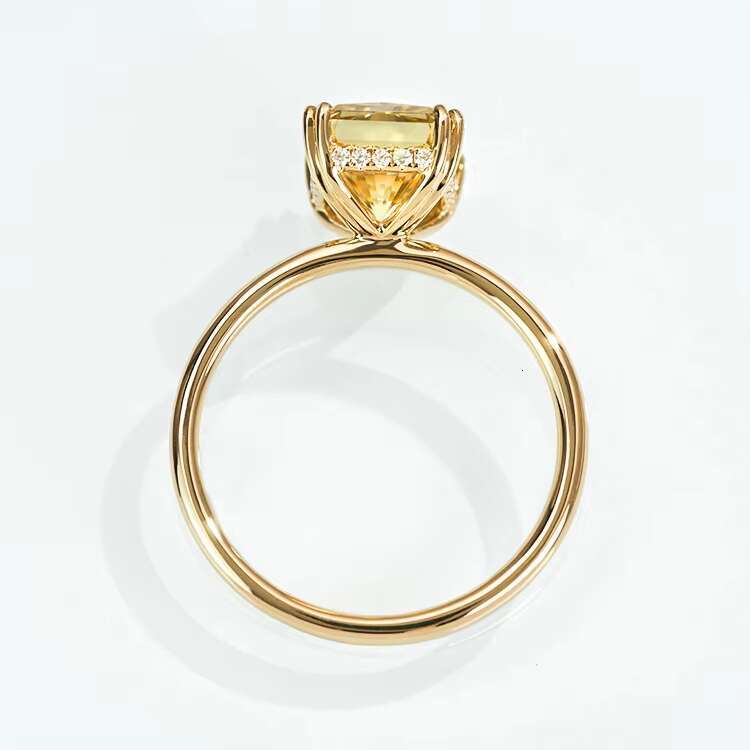 Goldleaf Custom18K Yellow Solid Gold Engagement Ring Mossanite Diamond Classic D VVS Moissanite Wedding Ring for Women