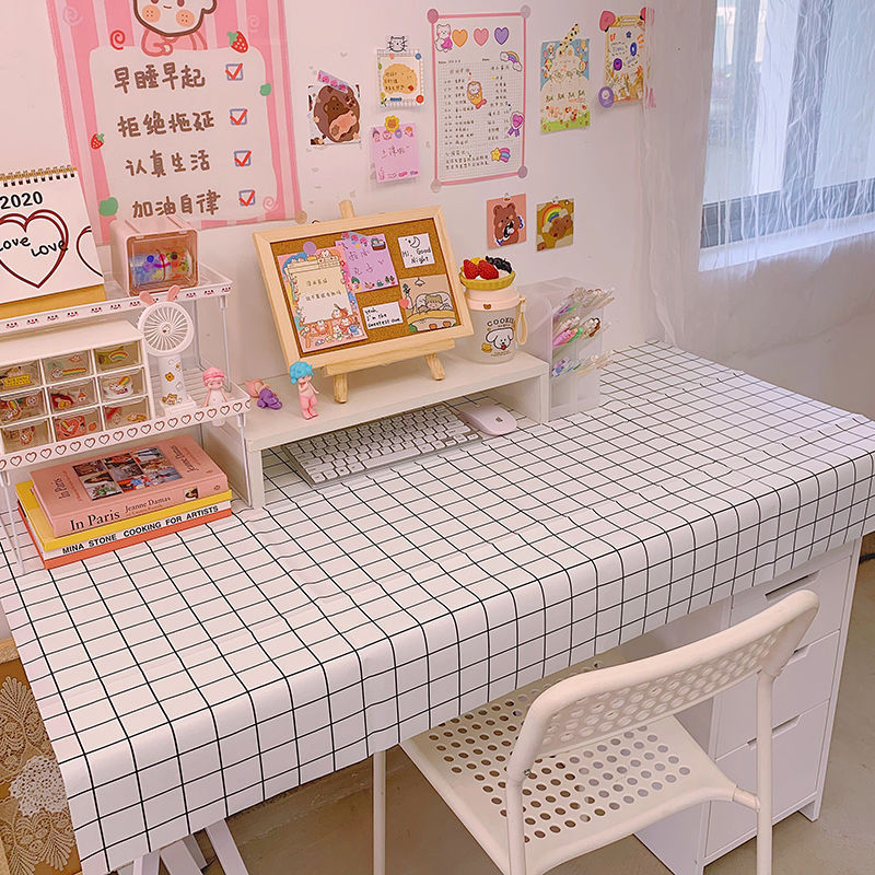 W22 Girly Heart Tablecloth Net Red ins Desk Cloth Background Cloth Nordic Plaid Tablecloth Fabric Student Table Picnic Cloth