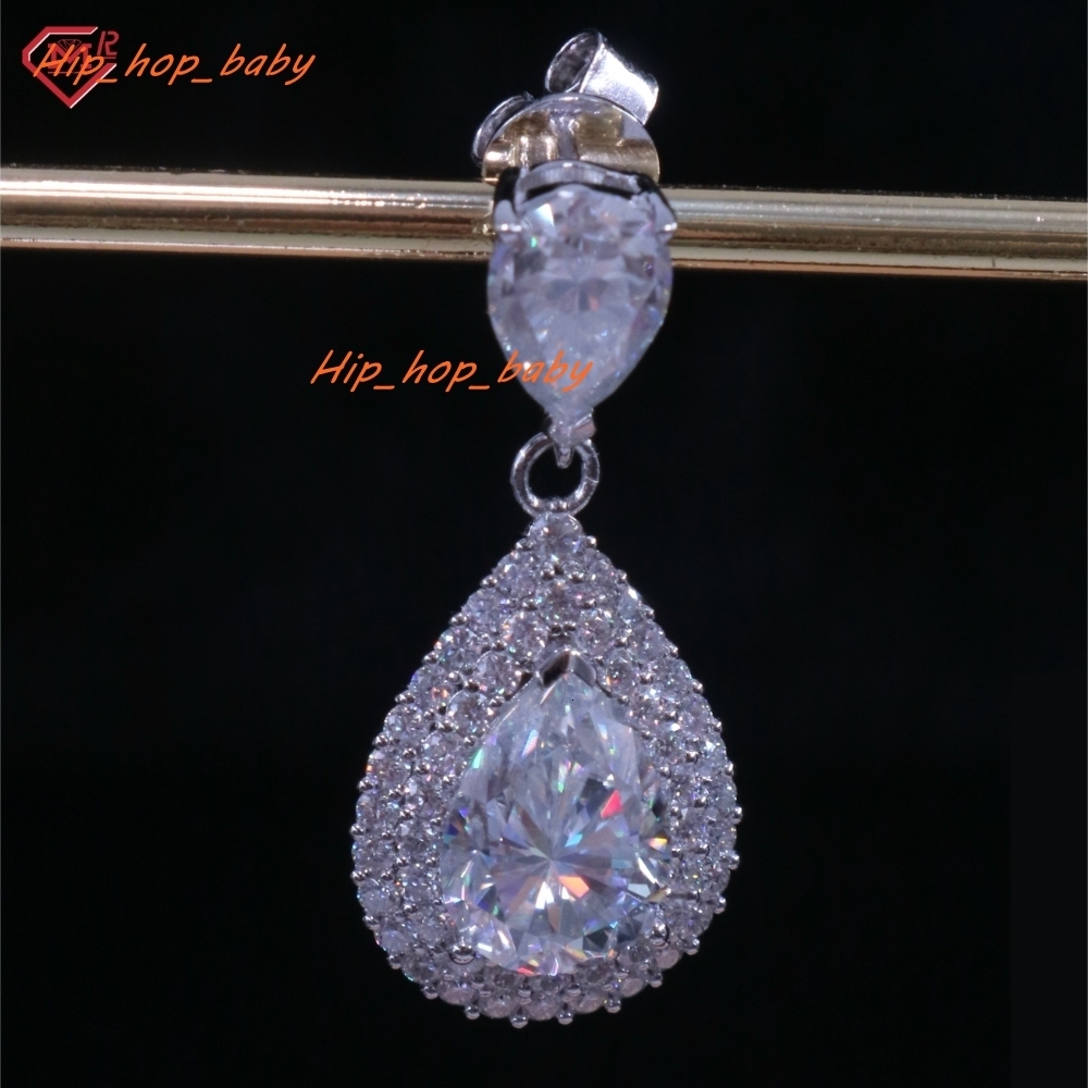 High Quality Drop Earrings Water Shape Vvs Pass Diamond Tester 10K Gold Plated Moissanite Earrings