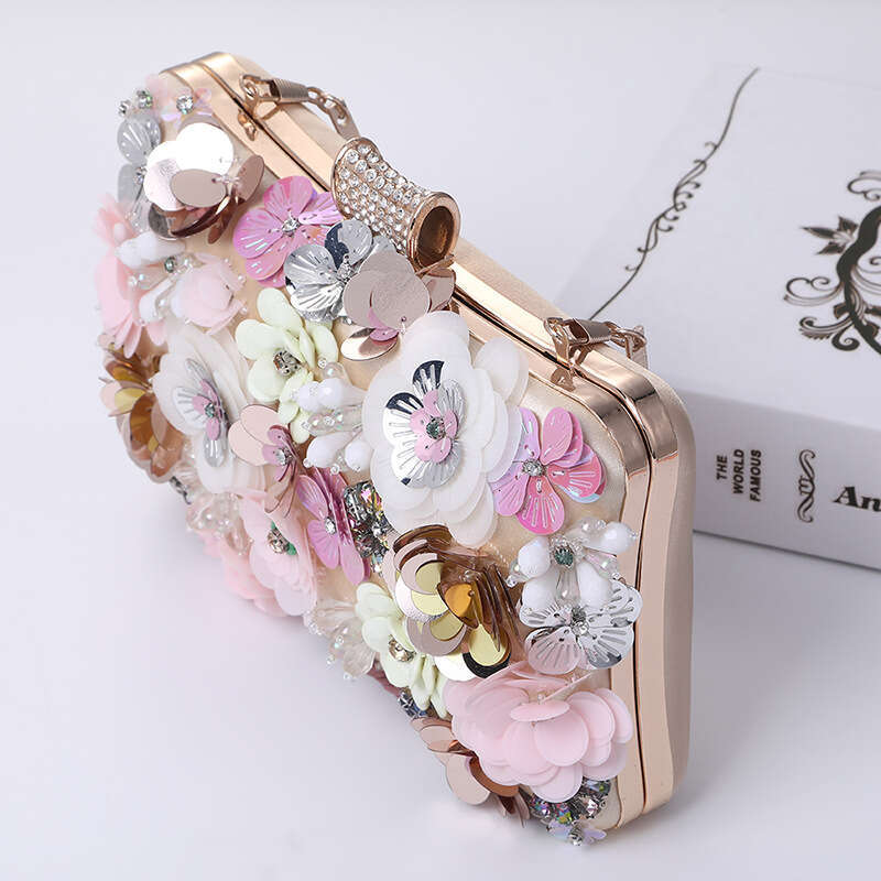 Dinner Bag New Handmade Flower Banquet Handheld By Hands Ladies Bride Evening Dress Bag Beaded Embroidered Women S Bag KQ