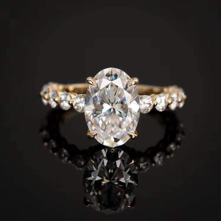 Goldleaf Customize 14k Solid Gold Hot Selling Classic Style Oval Cut Moissanite Diamond Ring Women s Wedding Engagement Ring