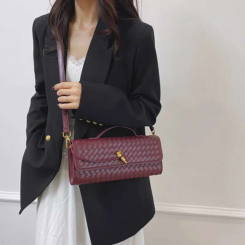 2025 New Handwoven Small Square Women's with Natural Material Also A Glasses Bag Fashion Clutch Portable Shoulder Messenger