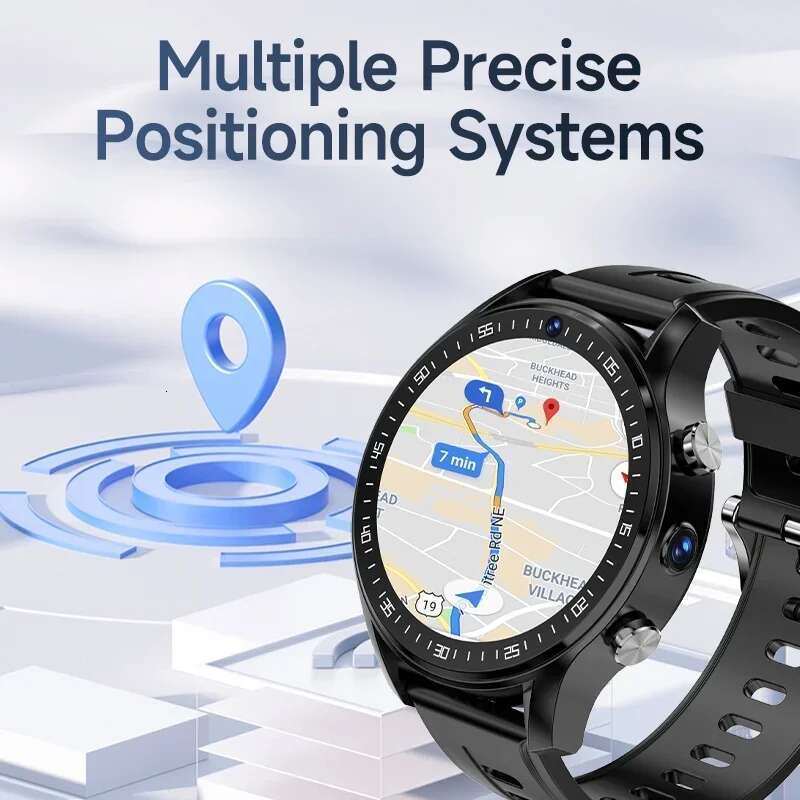 128G A7 4G Smart Watch SIM Card Dual Camera Video Call Step Tracker with Wifi GPS Waterproof Google Play Store for Men Chirldren