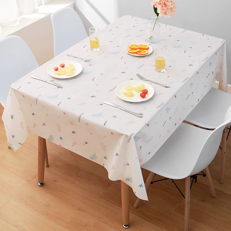 W38 tablecloth waterproof and oil-proof wash-free pvc table mat desk ins student Nordic rectangular home coffee table cloth fabric