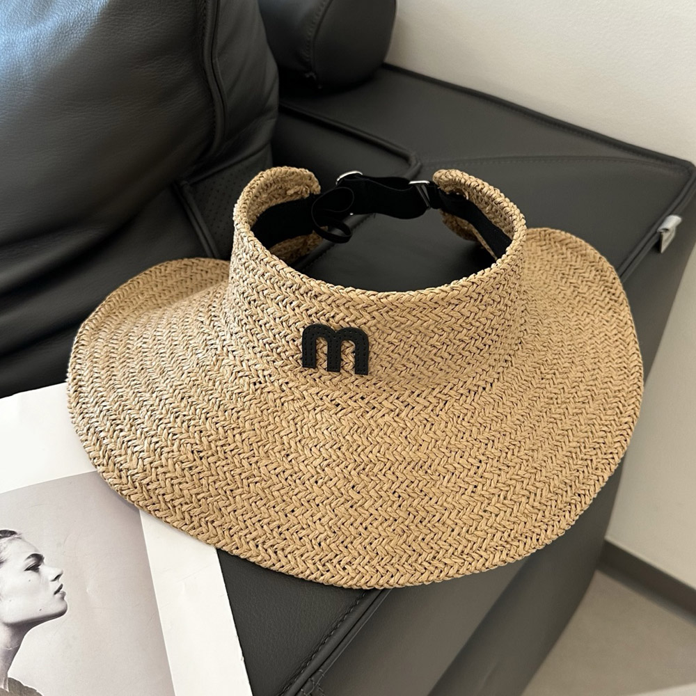 2025 Designer Letter Empty Top Cap Casual Summer Visor Sun Mens Hat Straw Material Sports Women Golf Tennis Outdoor Beach Headband Snapback Basebal