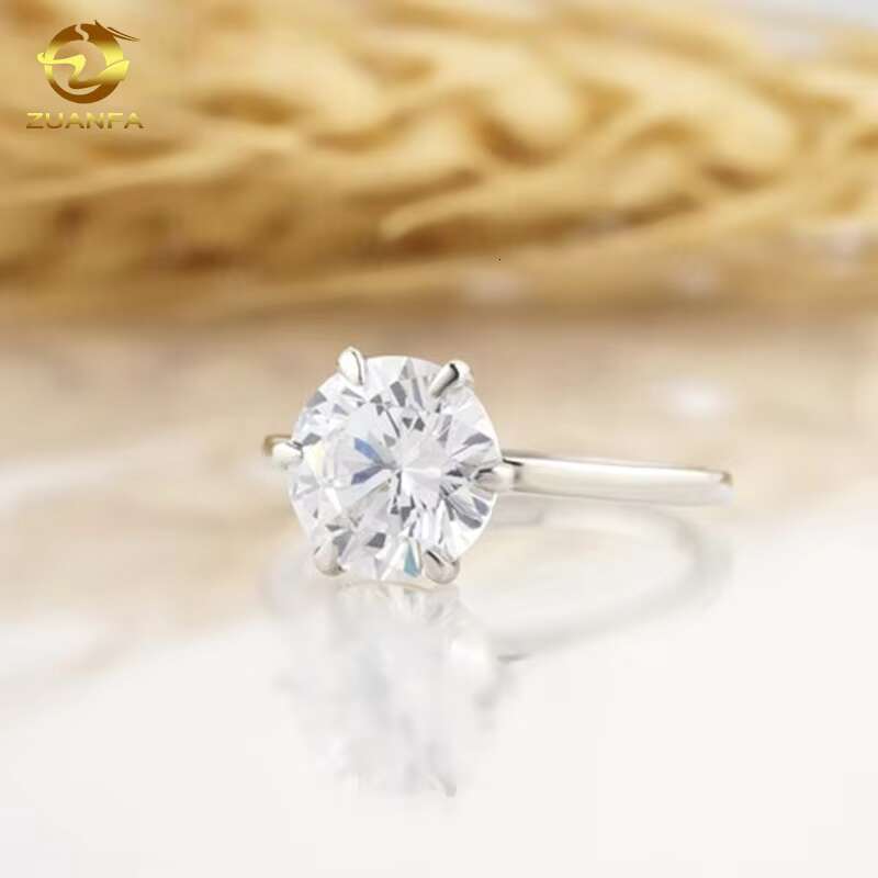 High End Jewelry High Quality H A Cut Lab Diamond Wedding Rings Classical 6 Prongs14K Solid White Gold Engagement Ring