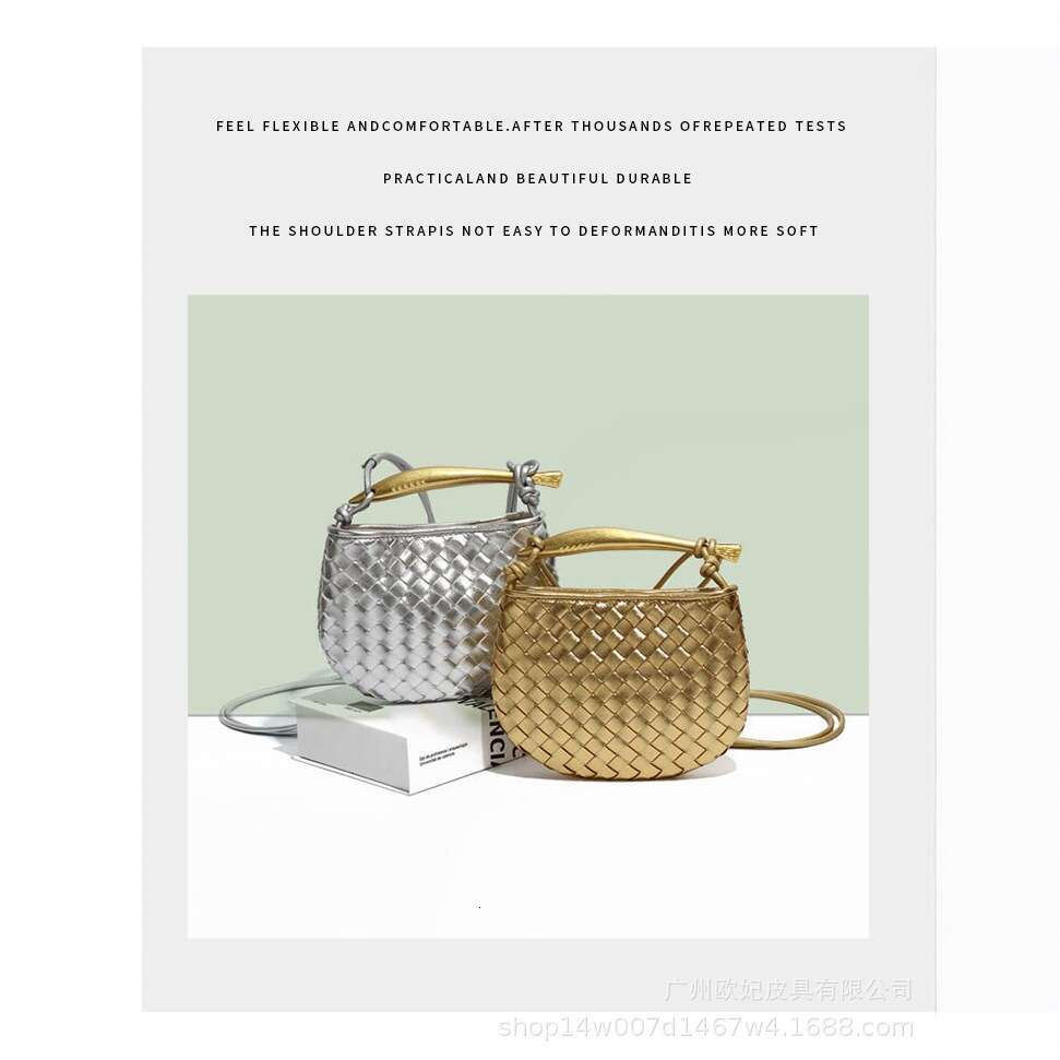 New sardine hand woven women's fashion casual mini dumpling bag shoulder handbag