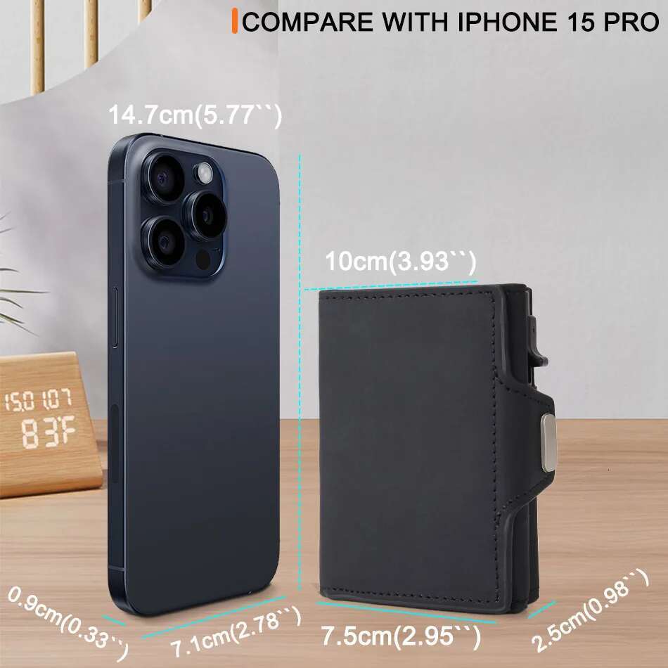 RFID Credit Card Holder Microfiber Leather Pop Up Designer Wallet Money Bag Male Coin Purse Wallets for Men