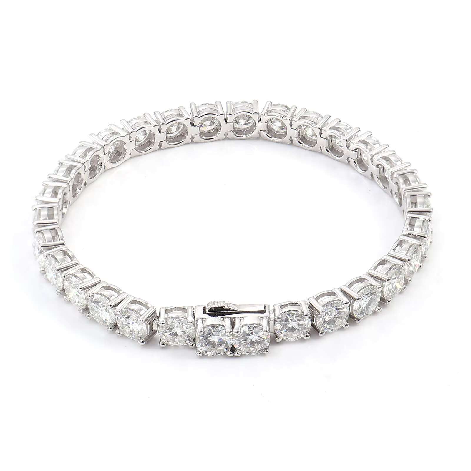 925 Sterling Silver Moissanite Tennis Bracelet Hip Hop Style Everyday Wear Couture Jewelry Anniversary Gifts