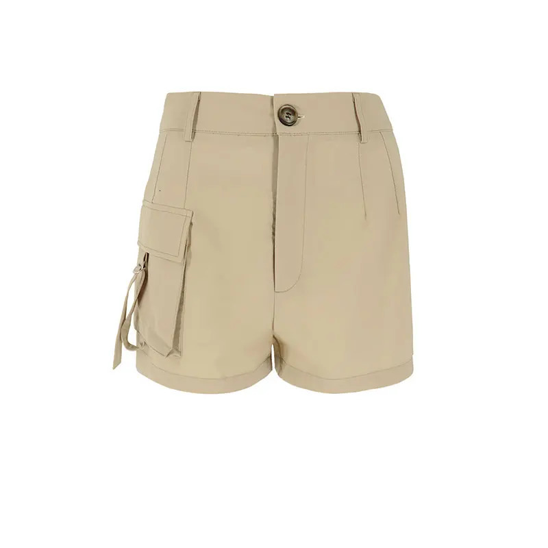 Womens sexy Bodycon cargo shorts summer streetwear fashion button pocket zipper pants casual ultrathin womens clothing 250425